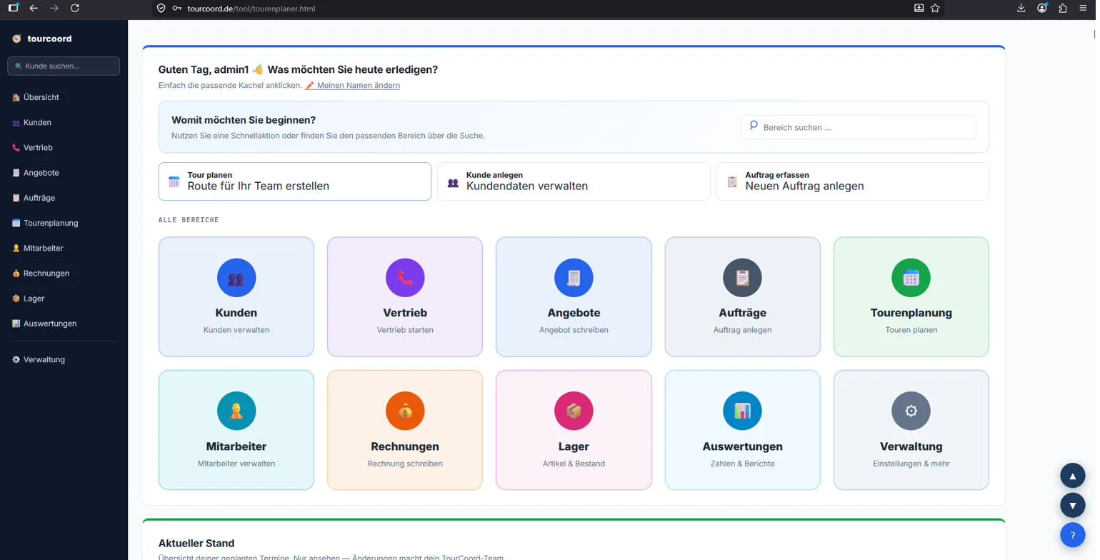 TourCoord Dashboard